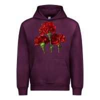 Mauve Wine Scarlet Red Carnation Illustrations Urban Hoodie - LillyAllenDesigns