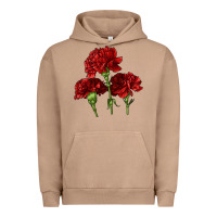 Pigment Burro Scarlet Red Carnation Illustrations Urban Hoodie - LillyAllenDesigns