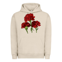 Pigment French Oak Scarlet Red Carnation Illustrations Urban Hoodie - LillyAllenDesigns