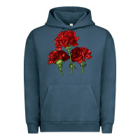 Pigment Midnight Navy Scarlet Red Carnation Illustrations Urban Hoodie - LillyAllenDesigns
