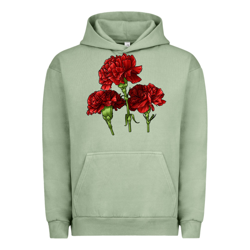 Scarlet Red Carnation Illustrations Urban Hoodie by LillyAllenDesigns | Teevron