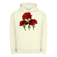 Pigment Pistachio Scarlet Red Carnation Illustrations Urban Hoodie - LillyAllenDesigns