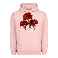 Pigment Salmon Scarlet Red Carnation Illustrations Urban Hoodie - LillyAllenDesigns