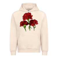 Sandshell Scarlet Red Carnation Illustrations Urban Hoodie - LillyAllenDesigns