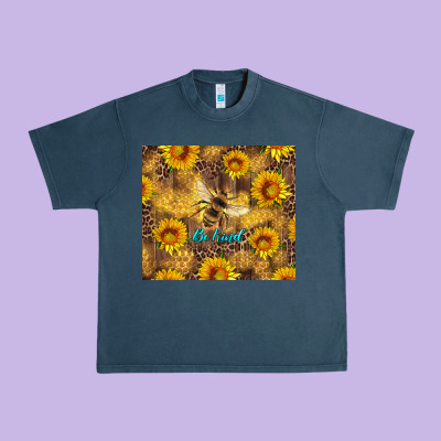 Be Kind Bee And Sunflowers Urban Heavy Tee Designed By Artiststas