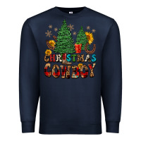 Navy christmas cowboy Premium Sweatshirt - FaDigitalArtStudio