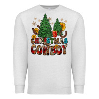 Oatmeal Heather christmas cowboy Premium Sweatshirt - FaDigitalArtStudio