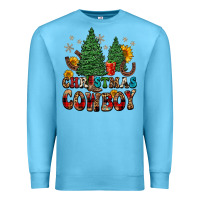 Ocean Blue christmas cowboy Premium Sweatshirt - FaDigitalArtStudio