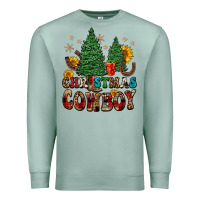 Seafoam christmas cowboy Premium Sweatshirt - FaDigitalArtStudio