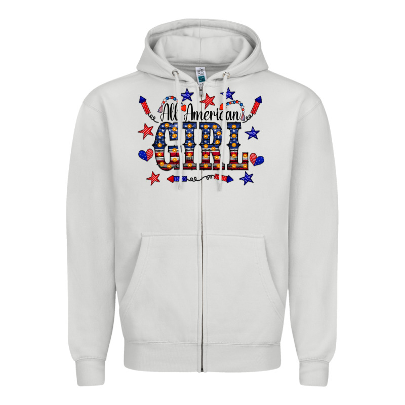 All American Girl Zipper Hoodie by CowCowDesign | Teevron