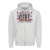 Dove Grey All American Girl Zipper Hoodie - CowCowDesign