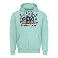 Seafoam All American Girl Zipper Hoodie - CowCowDesign