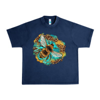 Navy leopard honeycomb with bee Urban Heavy Tee - Artiststas