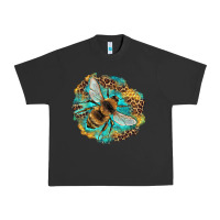 Pigment Black leopard honeycomb with bee Urban Heavy Tee - Artiststas