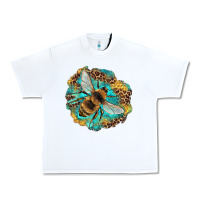 White leopard honeycomb with bee Urban Heavy Tee - Artiststas