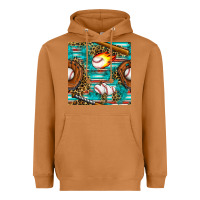 Meerkat baseball glove and bat with serape seamless pattern Heavyweight Hoodie - BundleAndBundleShop