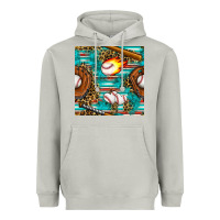Moon Dust baseball glove and bat with serape seamless pattern Heavyweight Hoodie - BundleAndBundleShop