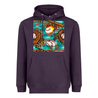 Plum baseball glove and bat with serape seamless pattern Heavyweight Hoodie - BundleAndBundleShop