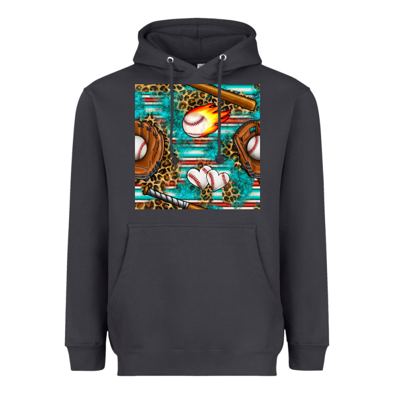 Baseball Glove And Bat With Serape Seamless Pattern Heavyweight Hoodie by BundleAndBundleShop | Teevron