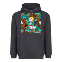 Smoke baseball glove and bat with serape seamless pattern Heavyweight Hoodie - BundleAndBundleShop