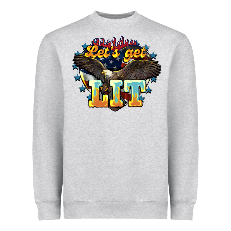 Let's Get Lit America Eagle 4th Of July Heavyweight Sweatshirt by HowdyJamesFarm | Teevron