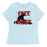 Baby Blue free hugs Ladies Tee - MaliasSmallBusiness