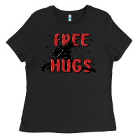 Black free hugs Ladies Tee - MaliasSmallBusiness