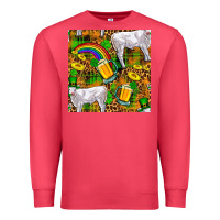 Cardinal St. Patricks Cow With Rainbow And Beer Seamless Premium Sweatshirt - FaDigitalArtStudio