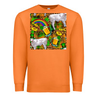 Carrot St. Patricks Cow With Rainbow And Beer Seamless Premium Sweatshirt - FaDigitalArtStudio