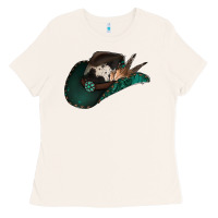 Bone cowhide flowers cowboy hat Ladies Tee - Jasminsmagicworld