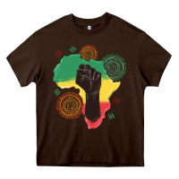 Chocolate Brown africa map Heavy Core Tee - MaliasSmallBusiness