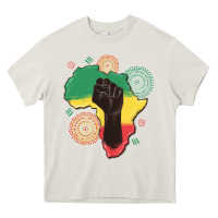 Cream africa map Heavy Core Tee - MaliasSmallBusiness