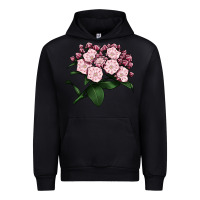 Black Mountain Laurel Flower Illustrations Urban Hoodie - LillyAllenDesigns
