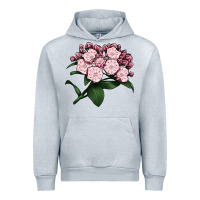 Heather Grey Mountain Laurel Flower Illustrations Urban Hoodie - LillyAllenDesigns