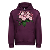 Mauve Wine Mountain Laurel Flower Illustrations Urban Hoodie - LillyAllenDesigns