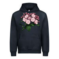 Navy Mountain Laurel Flower Illustrations Urban Hoodie - LillyAllenDesigns