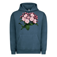 Pigment Midnight Navy Mountain Laurel Flower Illustrations Urban Hoodie - LillyAllenDesigns