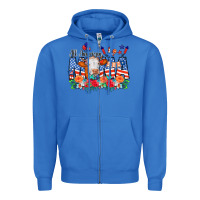 True Royal All American Mama Cow Flowers Zipper Hoodie - CowCowDesign