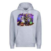 Heather Grey Cow Halloween Premium Hoodie - RanaPortraitStore