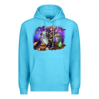 Ocean Blue Cow Halloween Premium Hoodie - RanaPortraitStore