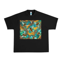 Black honeycomb and bees with leopard Urban Heavy Tee - Artiststas
