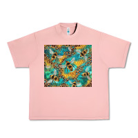 Salmon honeycomb and bees with leopard Urban Heavy Tee - Artiststas