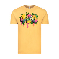 Vintage Mustard 420 cannabis Vintage Tee - Artiststas