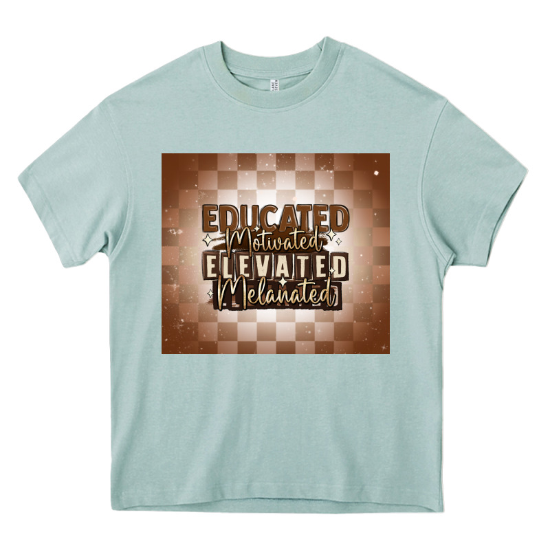 Educated Motivated Elevated Melanated Heavy Core Tee by MaliasSmallBusiness | Teevron