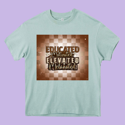 Educated Motivated Elevated Melanated Heavy Core Tee Designed By Maliassmallbusiness
