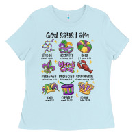 Baby Blue god says i am mardi gras Ladies Tee - MaliasSmallBusiness