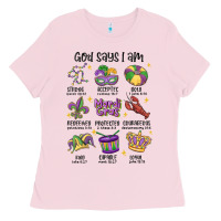 Bubblegum Pink god says i am mardi gras Ladies Tee - MaliasSmallBusiness