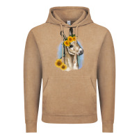 Vintage Coffee Sunflower Baby Donkey Vintage Hoodie - RanaPortraitStore