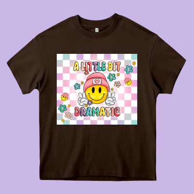 A Little Bit Dramatic Retro Heavy Core Tee Designed By Maliassmallbusiness