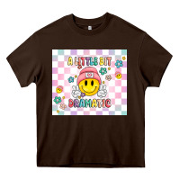 Chocolate Brown a little bit dramatic retro Heavy Core Tee - MaliasSmallBusiness